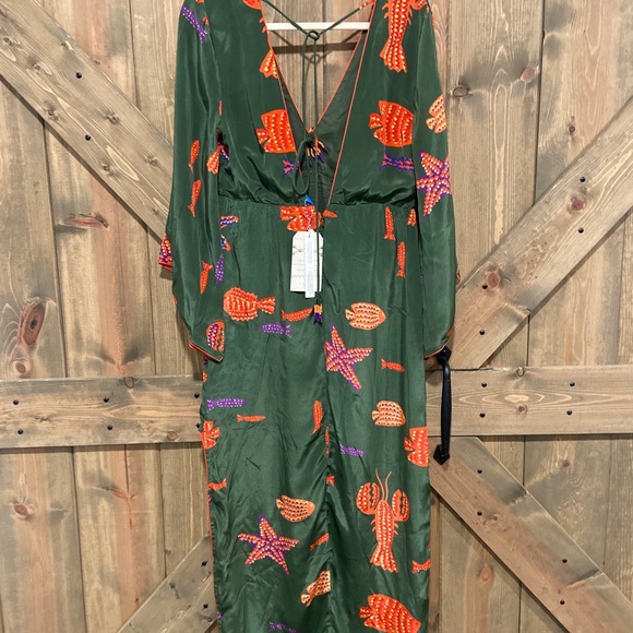 Farm Rio Anthropologie V Neck Side Slit Dress - Picture 5 of 7